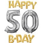 Balony foliowe 26" fraza "Happy 50 B-day"