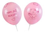 Balony z nadrukiem Mam już roczek - różowe 6 sztuk