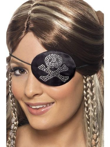 Akcesoria Piratki - Opaska na oko z diamentami