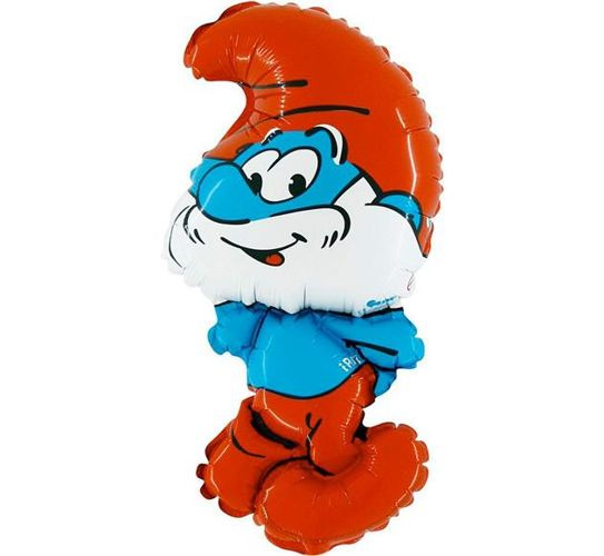 Balon foliowy 14" na patyczku - Pappa Smerf
