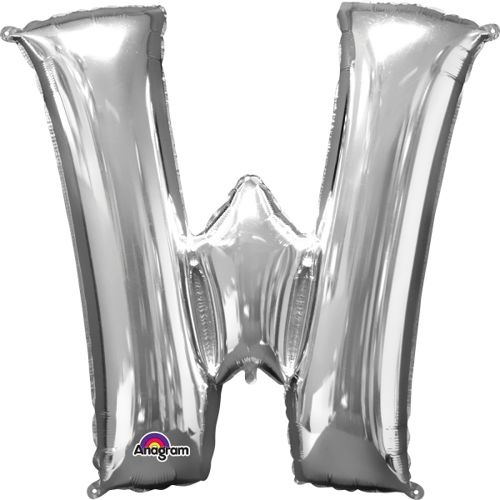 Balon foliowy 16" Srebrna Litera W