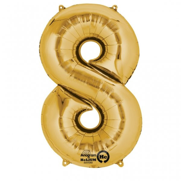 Balon foliowy 16" Złoty mini numer 8