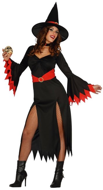 Kostium Wiedźma suknia czarno - czerwona