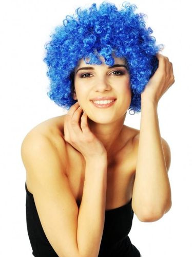 Peruka AFRO niebieska